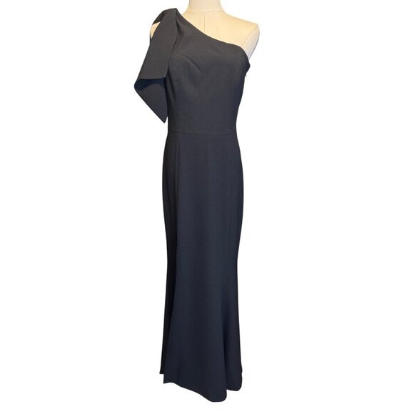 NWT Dress The Population M Black Maxi One Shoulder Gown - Picture 8 of 16